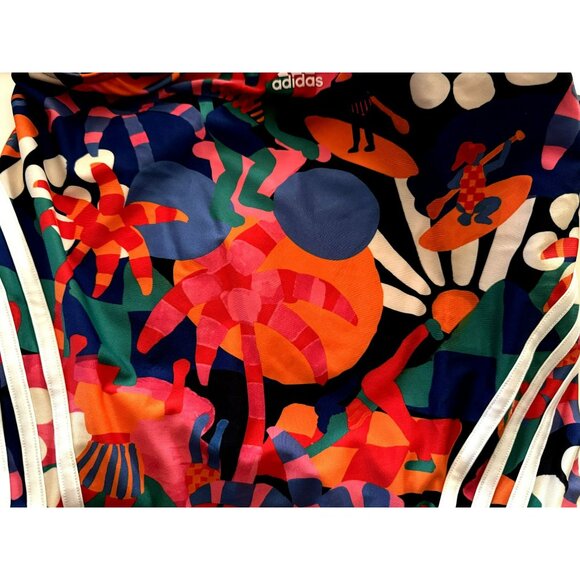 Farm Rio Adidas Multi Tropical Island Party Colorful Graphic Swimsuit Sz14 NEW - Picture 9 of 9